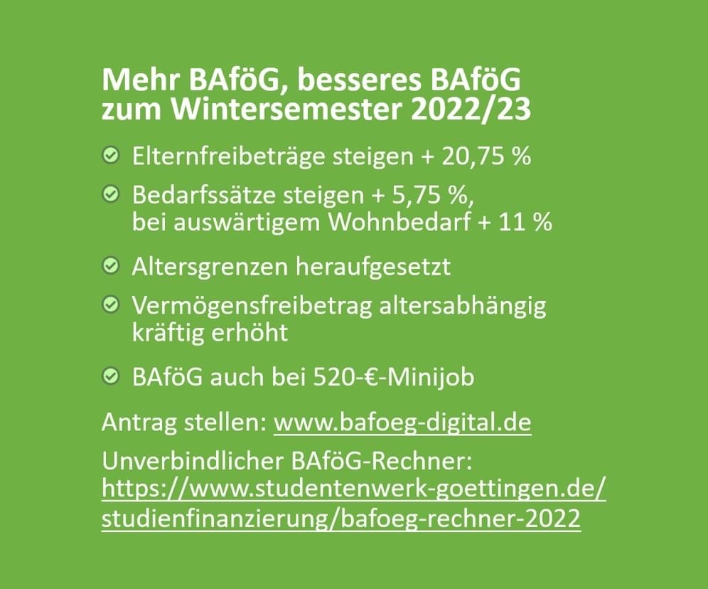Bild: Mehr und besseres BAföG zum Wintersemester 22/23