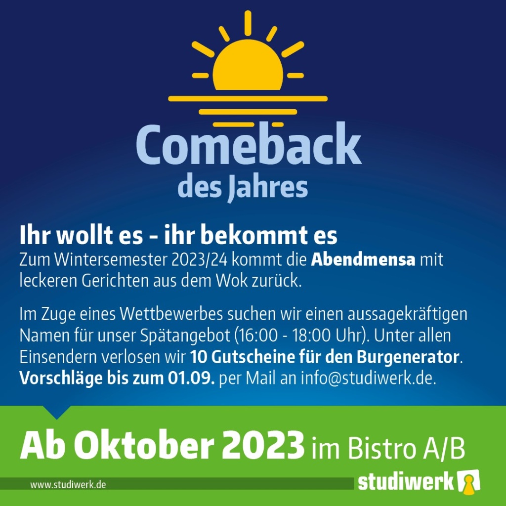 Bild: Rückkehr der Abendmensa im Bistro A/B