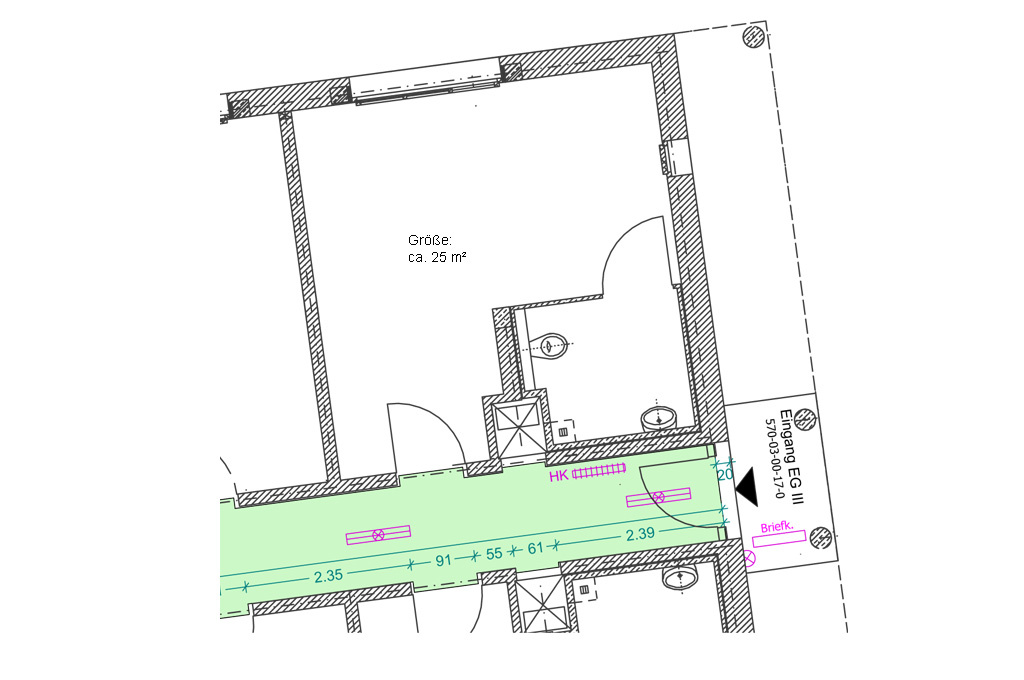 Bsp.: Einzelappartement, behindertengerecht, Haus III